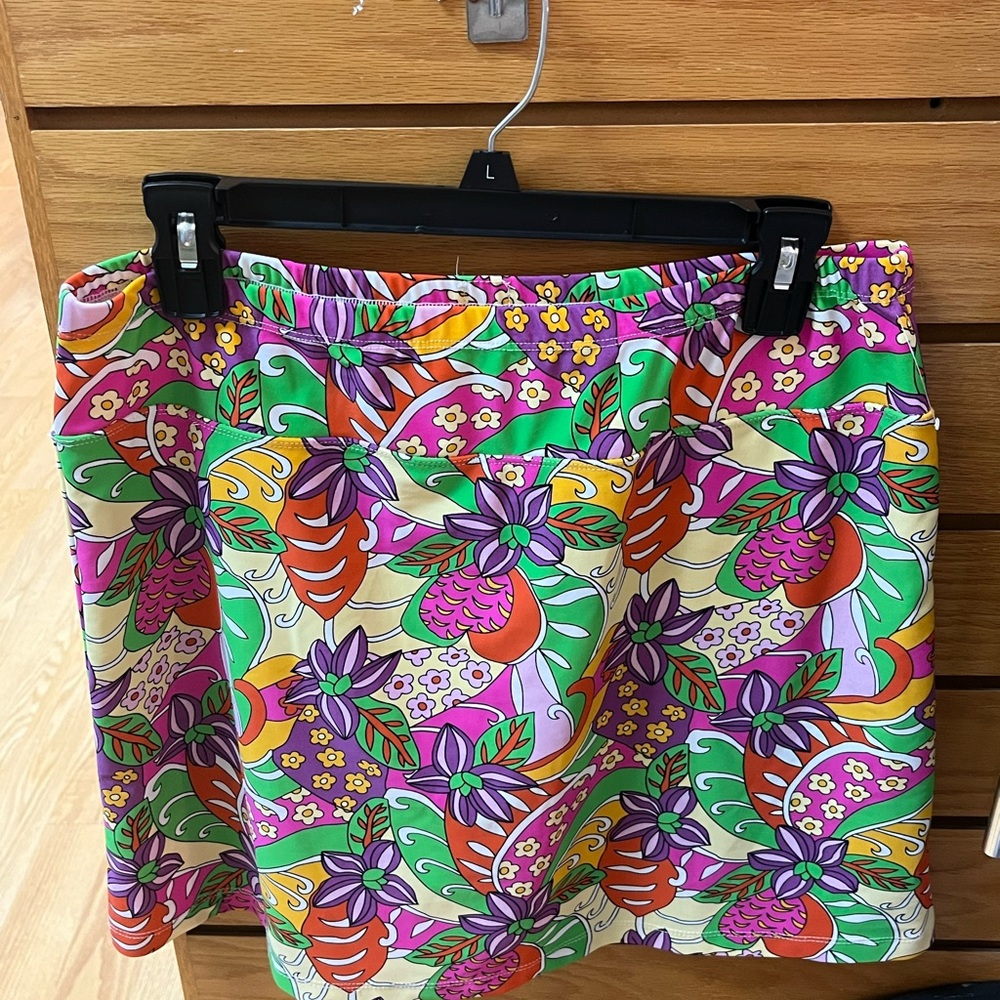 B Skinz  Vibrant Multicolor Floral Design skirt w/ shorts under